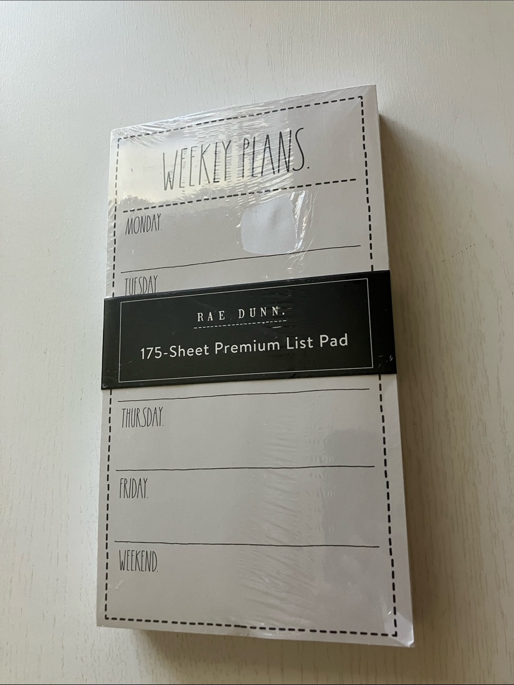 Rae Dunn 175 Sheet Premium List Pad 
“Weekly Plans” - NWT